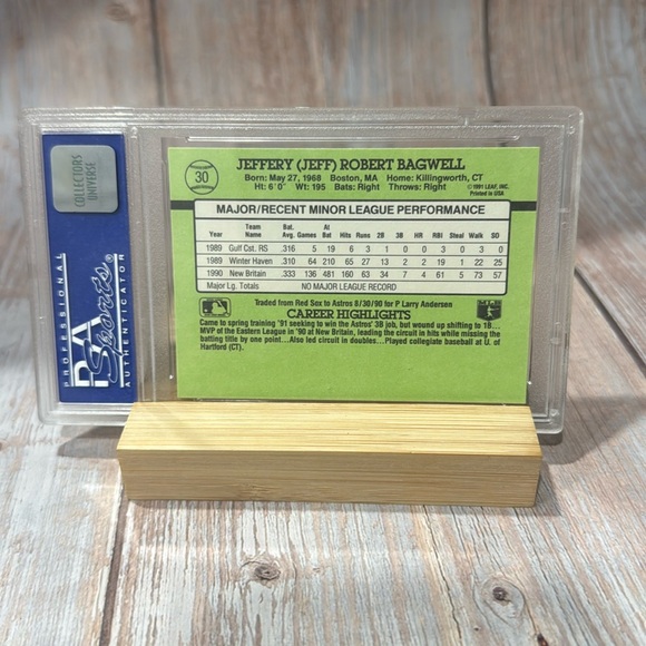 1991 Donruss Rookies Jeff Bagwell #30 PSA Mint 9 Baseball Card Item #ME574 - Picture 3 of 3